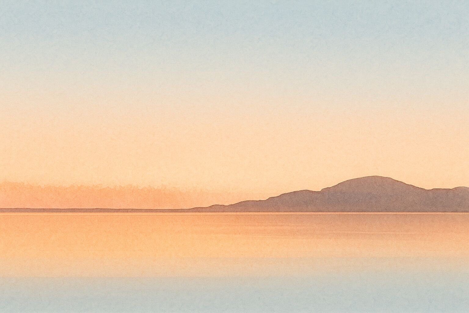 The Chesapeake Bay at dawn — calm water beneath a warm sunrise sky.